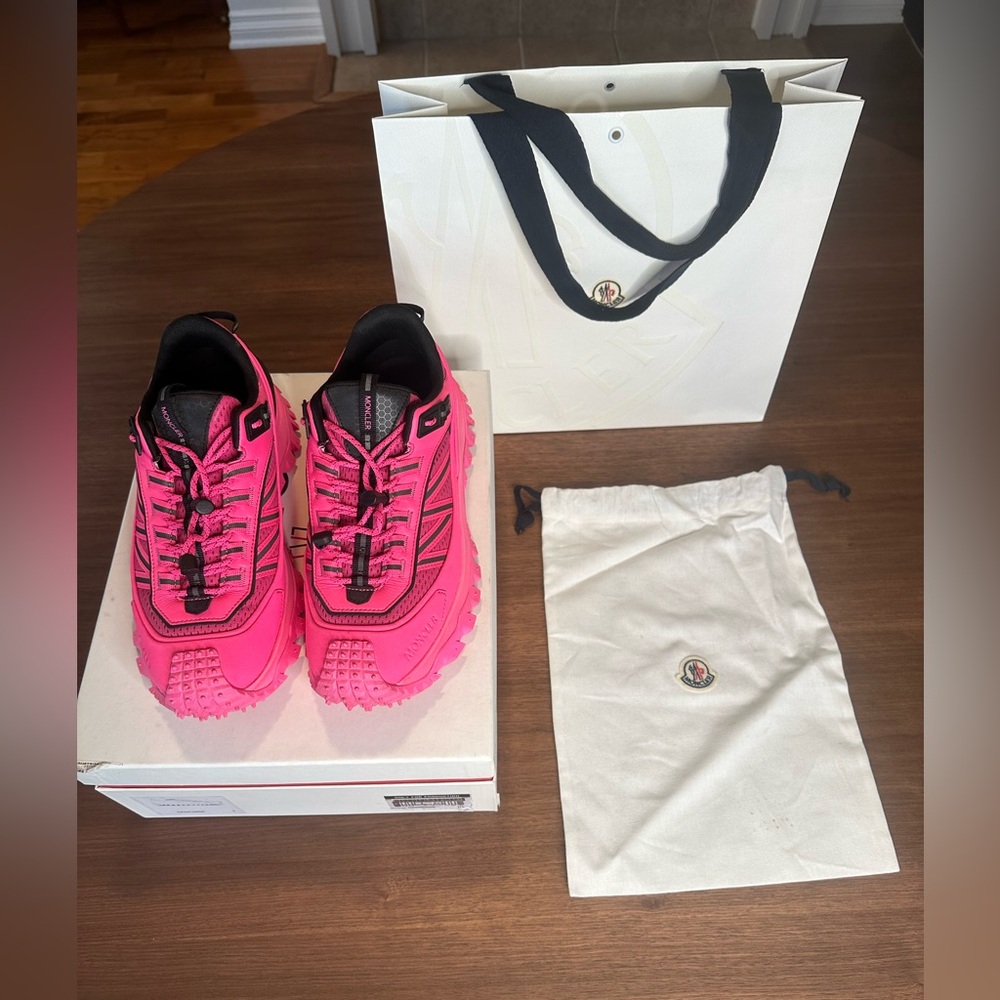Moncler Fuchsia Trail Sneakers, sz 10 woman
